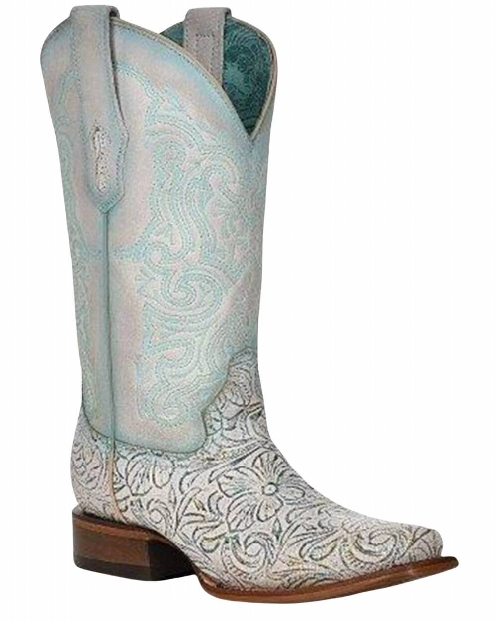 NEW CORRAL women's embroidered boots in white